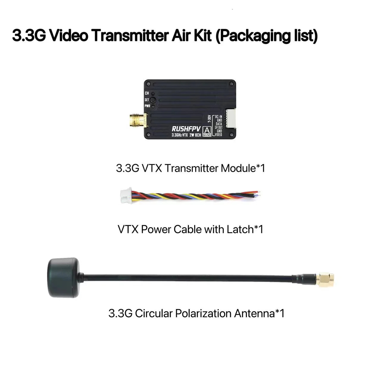 RUSHFPV 3.3G 2W VTX Transmitte - đánh giá và giá Fpv Drone Vtx